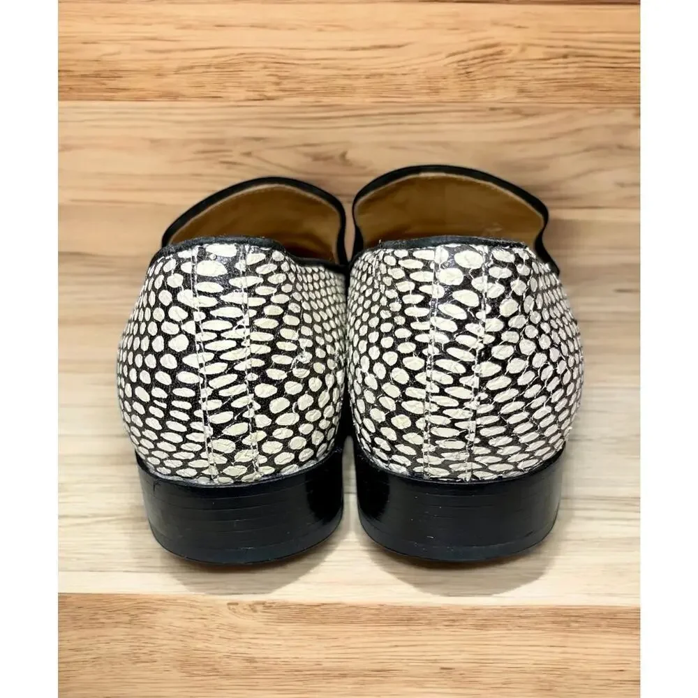 Tory Burch Pascal King Cobra Printed Leather Smoking Slipper Size 8M